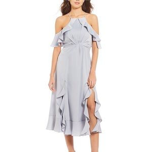Gianni Bini Carina Satin Ruffle Hem Dress